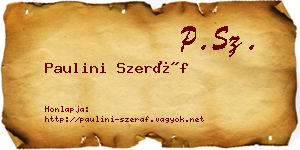 Paulini Szeráf névjegykártya